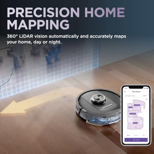 Shark PowerDetect Robot Vacuum and Mop with 30-Day Self-emptying and Cleaning Base - Anti-odour - 3D LiDAR Navigation - Wi-Fi / App - 3 Anti-microbial Pads and 2 Brushes Incl. - White
