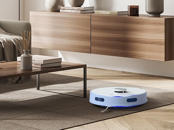 EZVIZ RE4 Plus Robot Vacuum Self Emptying, 4000 Pa, 4L Self-Emptying Station, LiDAR Navigation, Carpet Booster, Self-Charging, Cleans 300㎡, Wi-Fi APP Control, Alexa/Google Compatible, Pet-Friendly