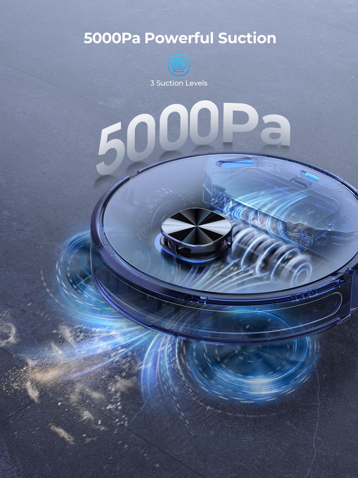 Laresar Clean Robot Vacuum Cleaner with Mop, 5000Pa Strong Suction, Lidar Navigation Robot Vacuum with 3.5L Self-Empty Station, 180mins Runtime, Robotic Vacuuum for Hard Floors and Carpets, L6 Nex