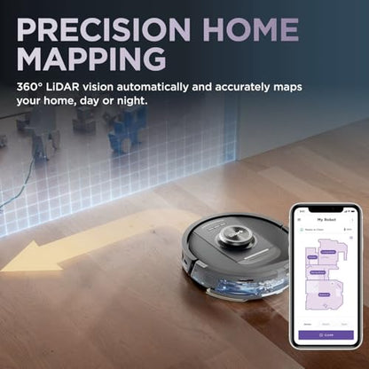 Shark PowerDetect Robot Vacuum and Mop with 30-Day Self-emptying and Cleaning Base - Anti-odour - 3D LiDAR Navigation - Wi-Fi / App - 3 Anti-microbial Pads and 2 Brushes Incl. - White