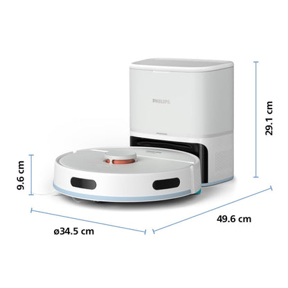 Philips 2000 Series Robot Vacuum Cleaner - 2700 Pa Suction, Laser Navigation, HomeRun App, Auto Emptying Station, 130 minutes Working Time, Carpet Mode (XU2100/20)