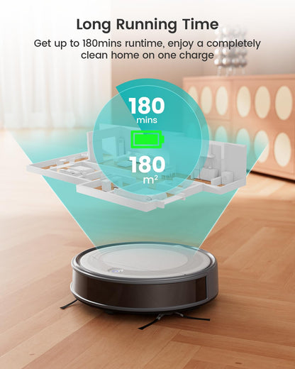 Lefant M310 Robot Vacuum Cleaner, 4500Pa Powerful Suction, Slim 7.9cm Height, 28cm Compact Size, Self-Charging, 2.4G Wi-Fi/App/Alexa Control, Ideal for Pet Hair, Hard Floors and Low-Pile Carpets