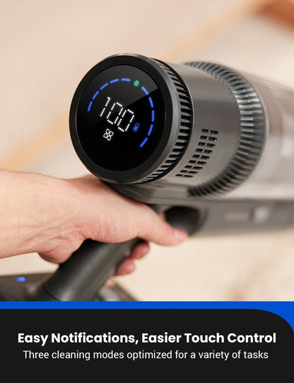 Proscenic P11 Mopping Cordless Vacuum cleaner, 550W/45Kpa 60Mins Wet and Dry Vacuum Cleaner and Mop Combo 3 in 1, Stick Vacuum Cleaner with LED Touch Screen, Cordless Hoover For Floors Carpet Pet Hair