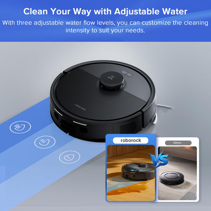 roborock Q7 L5+ Robot Vacuum Cleaner, Self-Emptying, 8,000Pa Suction, Dual Anti-Tangle System, APP-Controlled Mopping, Electronic Water Tank, PreciSense LiDAR Navigation, Ideal for Pet Hair, Black