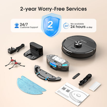 Lubluelu Robot Vacuum Cleaner with Mop, Upgraded 5500Pa Robotic Vacuums with Lidar Navigation, 5 Maps, Smart NO-GO Zones, WiFi/App/Alexa, 3 in 1 Robotic Vacuum for Pet Hair, Carpet, Hard Floor