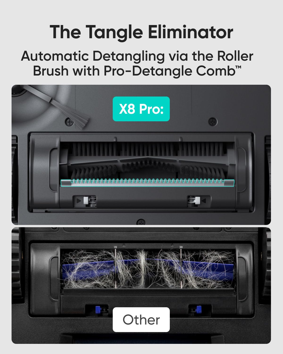 eufy X8 Pro Robot Vacuum Cleaner with Mop and Self-Empty Station, Twin-Turbine™ 2× 4000Pa Suction, Active Detangling™ Roller Brush, and iPath™ Laser Navigation for Pet Hair