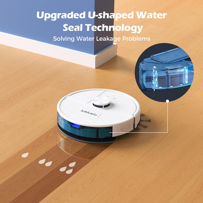 Lubluelu Robot Vacuum Cleaner with Mop 4500Pa,3 in 1 Robotic Vacuum, Laser Navigation, 5 Maps,Super Slim, Carpet Auto Boost,WiFi/App/Alexa,Vacuum Robot ideal for Hard Floor, Pet Hair, Carpet