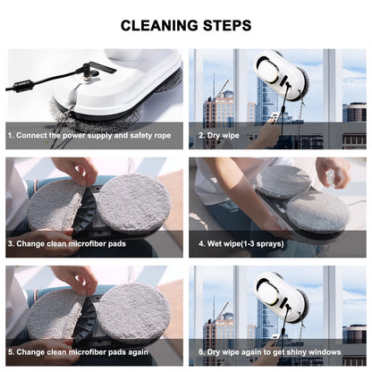 CHOVERY CL.1 Robot Glass Cleaner, Remote Control, Deep Cleaning, Intelligent Edge Detection System, Suitable for Windows, Tiles, Bathrooms (White)…