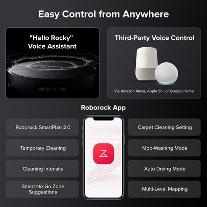 roborock Saros 10 Robot Vacuum Cleaner 22,000 Pa, 3.14-Inch Ultra Slim, Zero-Tangling, AI 3.0 Obstacle Avoidance, Auto Detachable Mop, 80°C Mop Washing, Hot Water Dock Self Cleaning (Black)