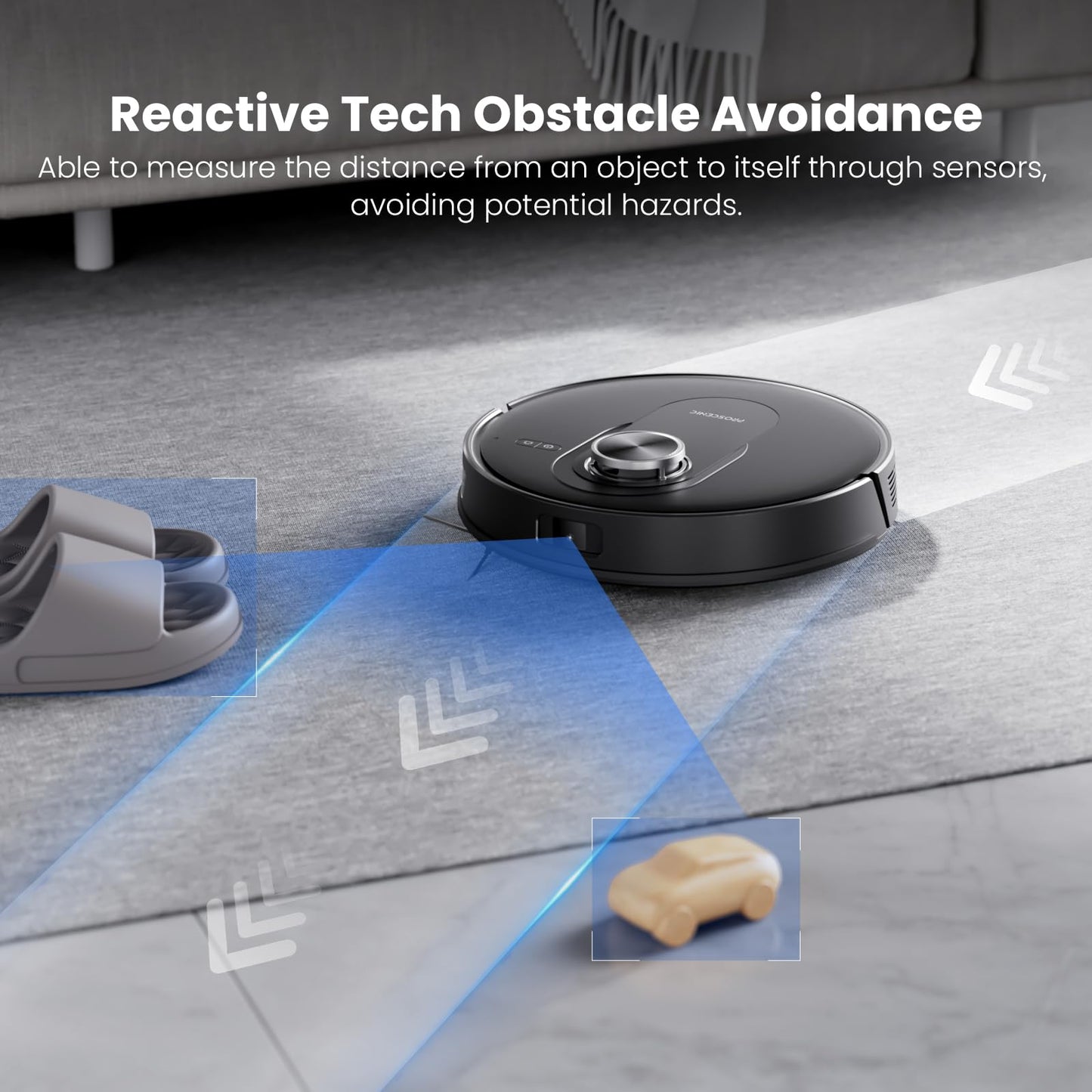 Proscenic Q8 Max+ Robot Vacuum with Mop, 8000Pa 200Min Robotic Vacuum, Smart Obstacle Avoidance, 60 Days of Hands-Free Cleaning Self-Emptying, APP/Remote/Voice Control for Floor Carpet Pet Hair