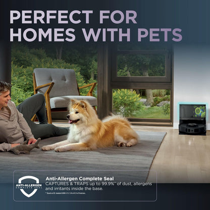 Shark PowerDetect Robot Vacuum and Mop with 30-Day Self-emptying and Cleaning Base - Anti-odour - 3D LiDAR Navigation - Wi-Fi / App - 3 Anti-microbial Pads and 2 Brushes Incl. - White