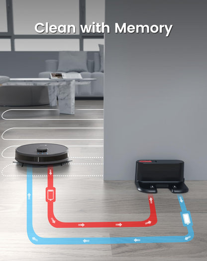 Lefant M1 Robot Vacuum Cleaner and Mop, 5500Pa with Deep Clean, 150 Min, 3-level electric water tank, dToF Laser Navigation, Custom Cleaning, No-Go Zones, Ideal for Pet Hair, Carpets and Hard Floors