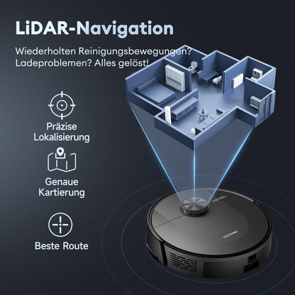 Ultenic D10 Robot Vacuum Cleaner with Mop 5000Pa, Precision Lidar Navigation, 5 Maps, 10 No-go Zone, Powerful for All Floor, Carpet & Pet Hair, Siri/Alexa/Google Assistant/APP Remote Control