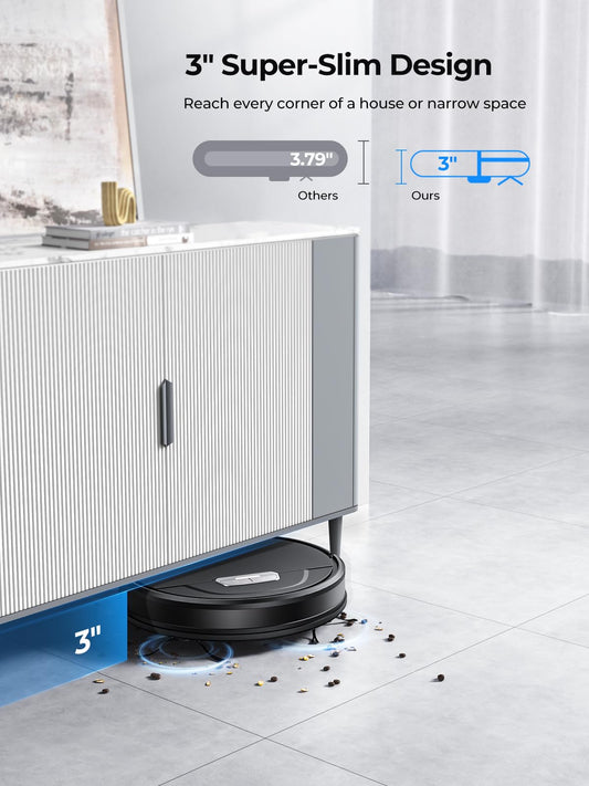 Laresar Clean Robot Vacuum Cleaner with Mop, 4500Pa Strong Suction, Robotic Vacuum, 180mins Runtime, Alexa/APP, Robot Vacuum with Auto Carpet Boost, Ideal for Pet Hair, Hard Floors, Carpet (Evol 3)