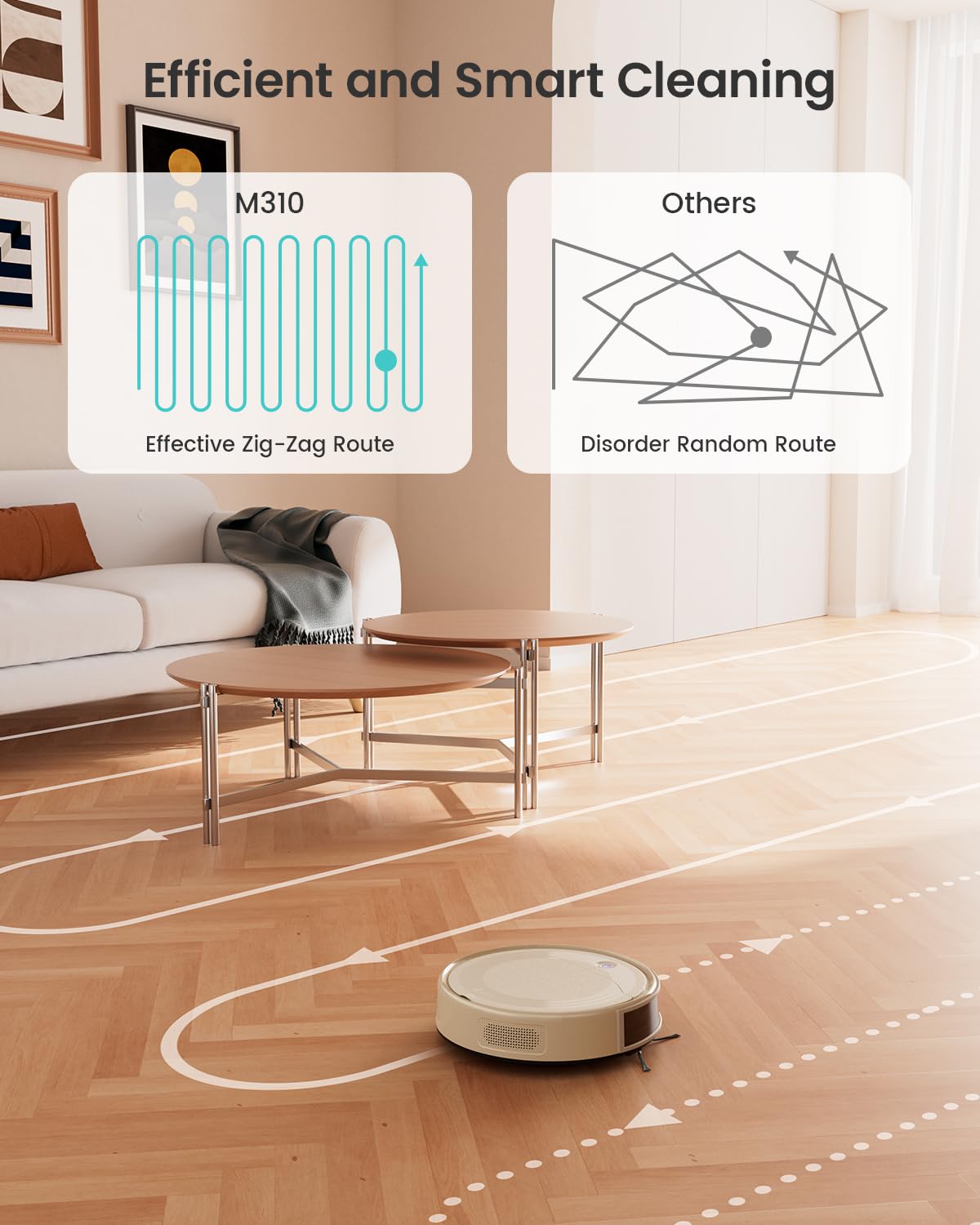 Lefant M310 Robot Vacuum Cleaner, 4500Pa Strong Suction, 180 Min, 7.9 cm Thin 28 cm Diameter, Automatic Self-Charging Small Robotic Vacuum, 2.4G Wi-Fi/App/Alexa Control, Ideal for Pet Hair Hard Floor