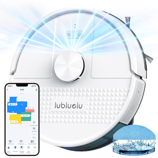 Lubluelu Robot Vacuum Cleaner with Mop 4500Pa,3 in 1 Robotic Vacuum, Laser Navigation, 5 Maps,Super Slim, Carpet Auto Boost,WiFi/App/Alexa,Vacuum Robot ideal for Hard Floor, Pet Hair, Carpet