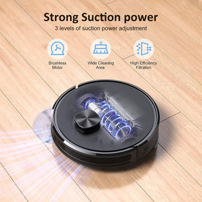 Lubluelu Robot Vacuum Cleaner with Mop 4000Pa, 2 in 1 Robot Vacuum, Lidar Navigation, 5 Real-Time Mapping,10 No-go Zones, Wifi/App/Alexa, Robotic Vacuum Cleaner for Pet Hair, Carpet, Hard Floor(Black)