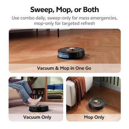 Vexilar W9 Robot Vacuum Cleaner with Mop,6000Pa Robotic Vacuum with LiDAR Navigation,15 No-go Zones, 150 Min Max Runtime, App Control, 3-in-1 Sweep and Mop Robot for Pet Hair, Carpet and Hard Floors