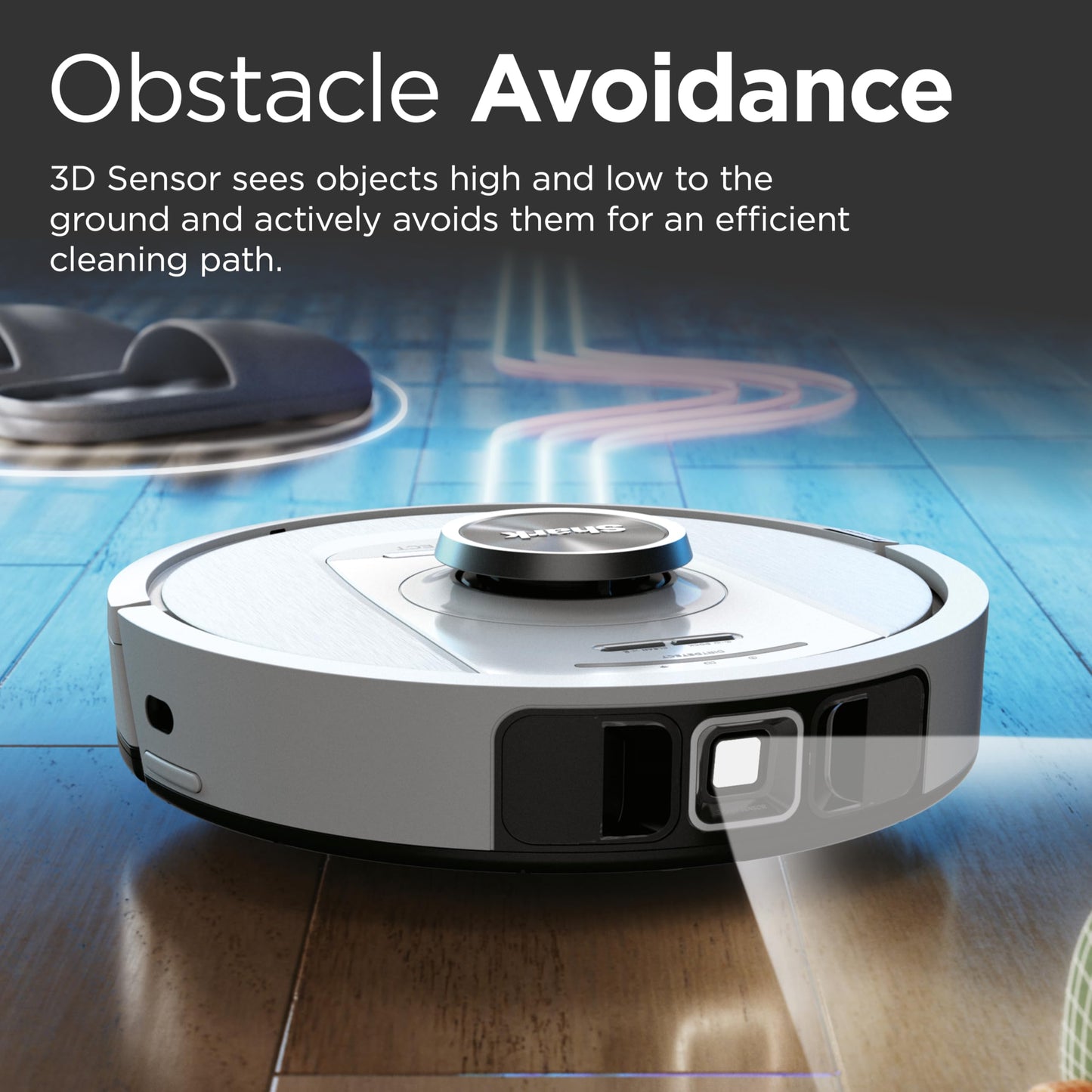 Shark PowerDetect Robot Vacuum with 60-Day Self-emptying Base - For Carpets, Hard Floors and Pet Hair - 3D LiDAR Navigation - Wi-Fi / App - Odour Cartridge and 2 Brushes Incl. - White