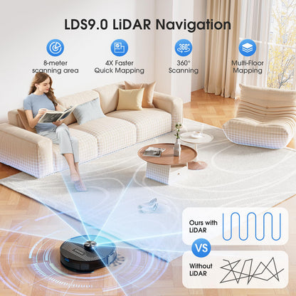 Lubluelu Robot Vacuum Cleaner with Mop, Upgraded 5500Pa Robotic Vacuums with Lidar Navigation, 5 Maps, Smart NO-GO Zones, WiFi/App/Alexa, 3 in 1 Robotic Vacuum for Pet Hair, Carpet, Hard Floor