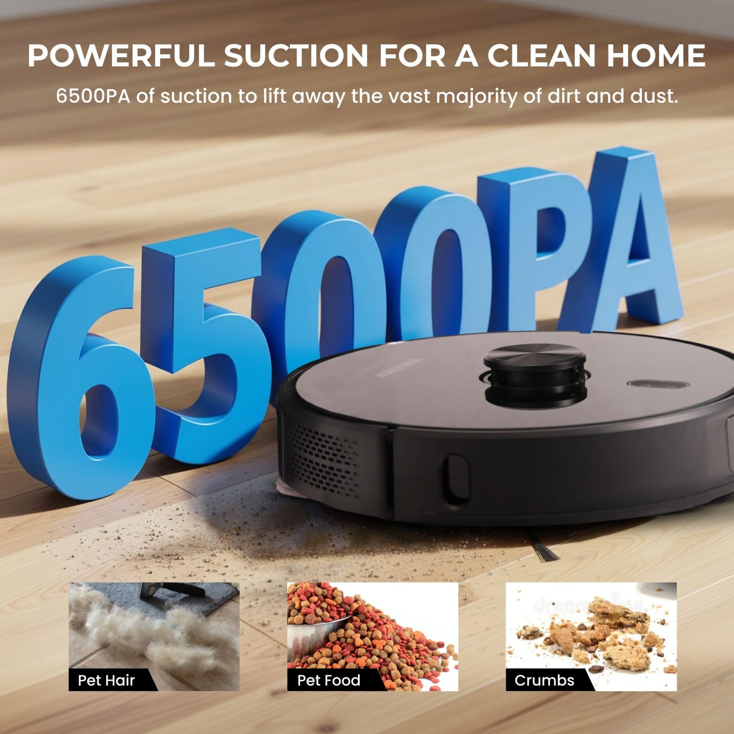 Olsen & Smith Smart Robot Vacuum Cleaner with Mop, 6500Pa Strong Suction, Laser Navigation Robotic Vacuum Cleaning with Mopping for Hard Floors and Carpets, 3L Self-Empty Station, App Control