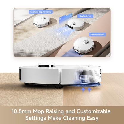 Dreame L10s Ultra Gen 2 Robot Vacuum with Mop, 10000Pa, LiDAR Obstacle Avoidance & MopExtend Technology, Auto Washing&Drying, Self-Emptying&Refilling, 10.5mm Mop Lifting, White