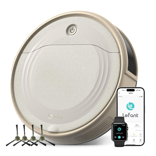Lefant M310 Robot Vacuum Cleaner, 4500Pa Strong Suction, 180 Min, 7.9 cm Thin 28 cm Diameter, Automatic Self-Charging Small Robotic Vacuum, 2.4G Wi-Fi/App/Alexa Control, Ideal for Pet Hair Hard Floor
