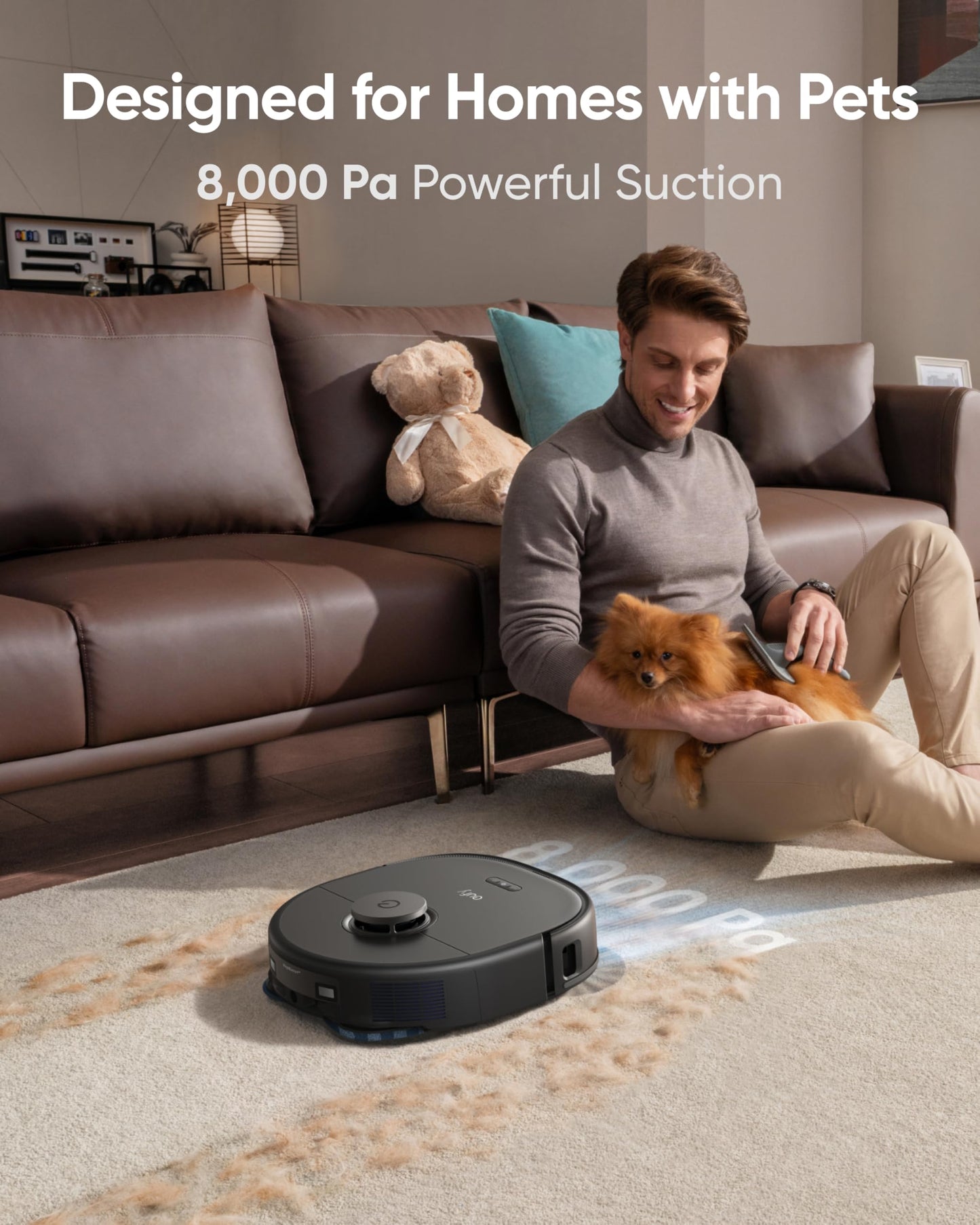 eufy X10 Pro Omni Robot Vacuum Cleaner with Dual Mop, All-in-One Station, 8,000Pa Powerful Suction, AI Obstacle Avoidance, Auto Mop Washing/Air-Drying/Emptying/Refilling