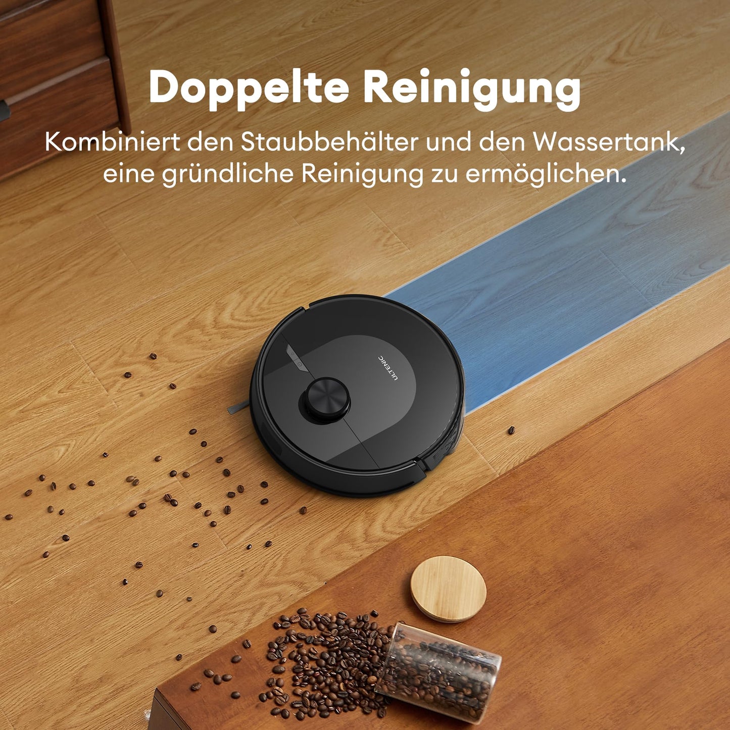 Ultenic D10 Robot Vacuum Cleaner with Mop 5000Pa, Precision Lidar Navigation, 5 Maps, 10 No-go Zone, Powerful for All Floor, Carpet & Pet Hair, Siri/Alexa/Google Assistant/APP Remote Control