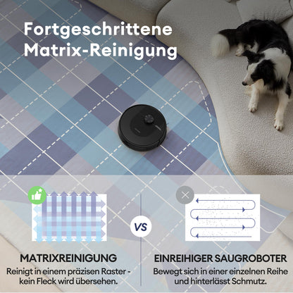 Ultenic D10 Robot Vacuum Cleaner with Mop 5000Pa, Precision Lidar Navigation, 5 Maps, 10 No-go Zone, Powerful for All Floor, Carpet & Pet Hair, Siri/Alexa/Google Assistant/APP Remote Control